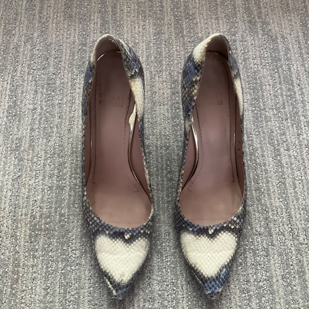 Stuart Weitzman Python Print Blue And White - image 5